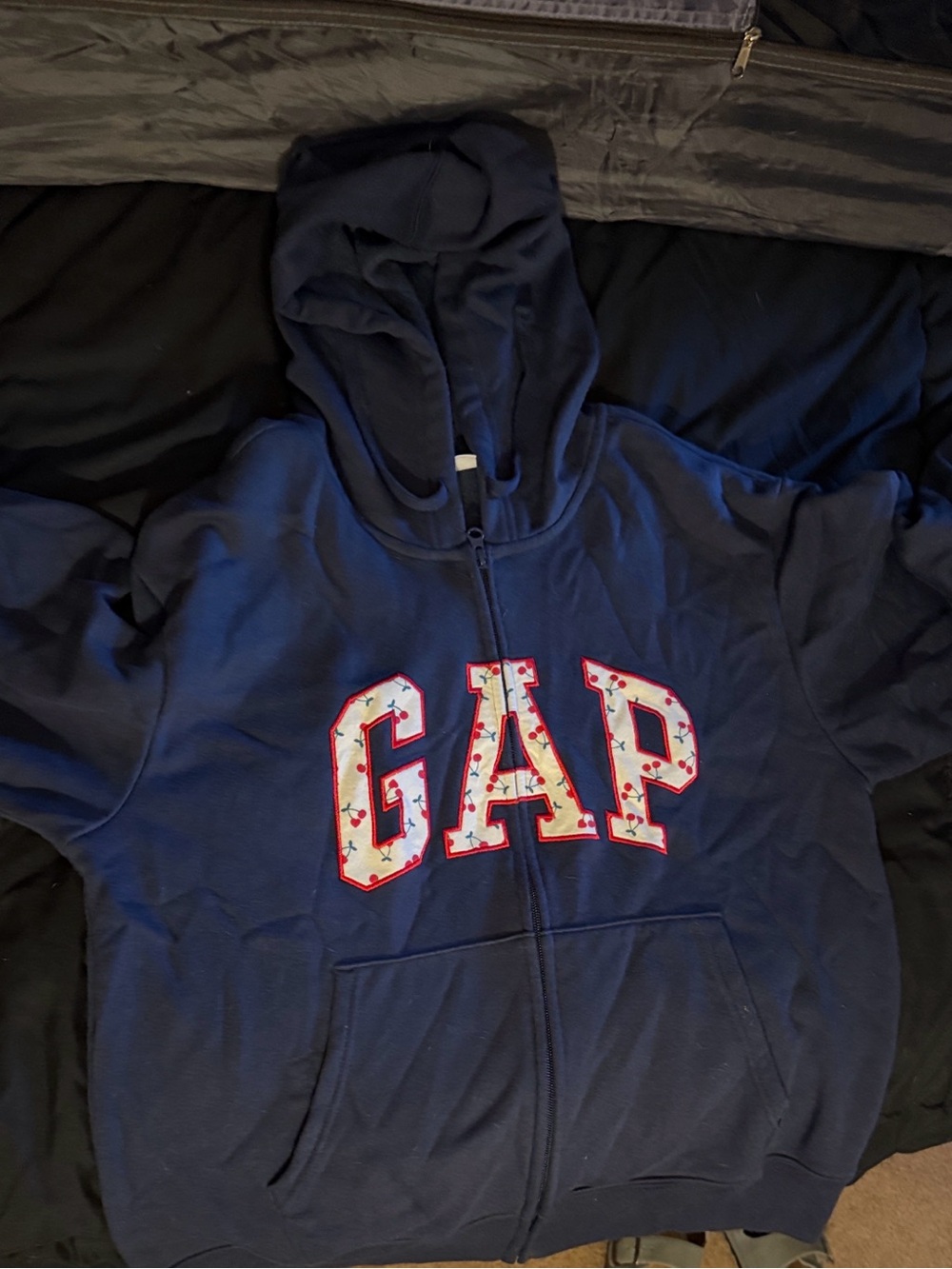 GAP Navy Hoodie with Contrasting White and Red Logo